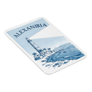 Magnet Flexible Scène côtière du phare d'Alexandrie Voyage