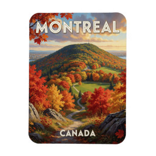 Magnet Flexible Scène de carte automnale à Montréal Canada