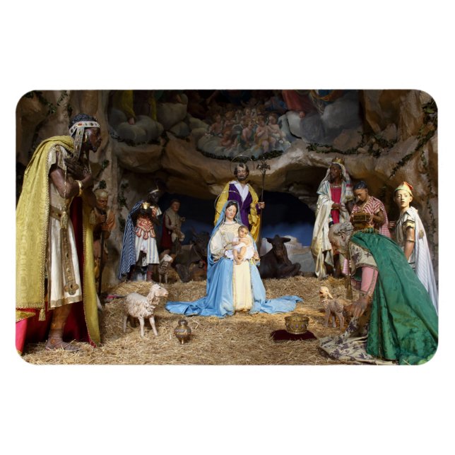 Magnet Flexible Scène de la Nativité de Noël antique (Horizontal)