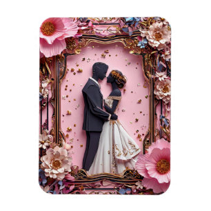 Magnet Flexible Scène de mariage silhouette papier romantique