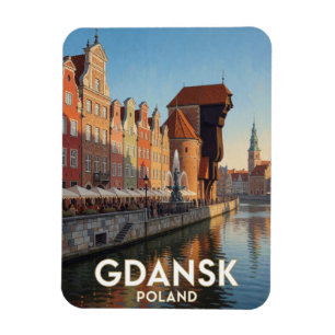 Magnet Flexible Scène de voyage sur le Long Marché de Gdansk en Po