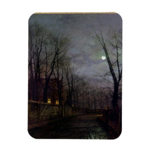 Magnet Flexible Scène éclairée par la lune de rue, 1882 (huile