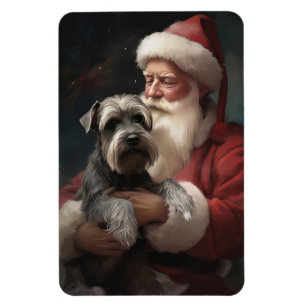 Magnet Flexible Schnauzer avec le Père Noël Festif de Noël