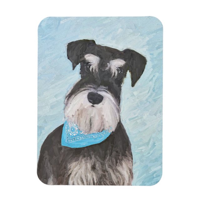 Magnet Flexible Schnauzer (Miniature) Peinture - Chien original mi (Vertical)