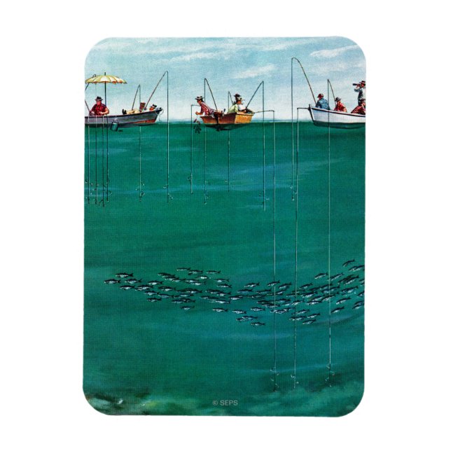 Magnet Flexible School of Fish Among Lines by Thornton Utz (Vertical)