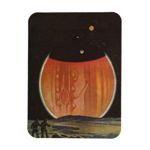 Magnet Flexible Science-fiction vintage, astronautes sur Ganymede