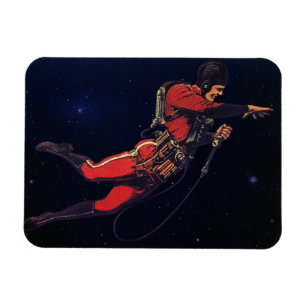 Magnet Flexible Science-fiction vintage d'astronaute dans l'espace