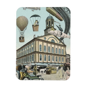 Magnet Flexible Science-fiction vintage, ville steampunk victorien