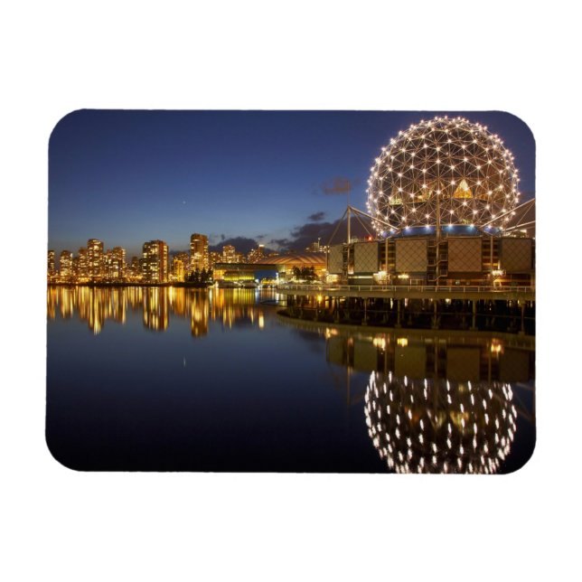 Magnet Flexible Science World et CBD reflétés dans False Creek, (Horizontal)
