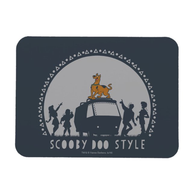 Magnet Flexible Scooby Doo Style Tribal Van Silhouette (Horizontal)