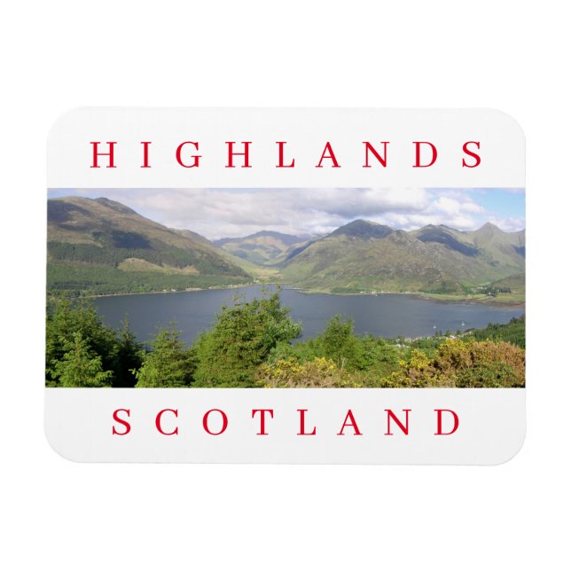 Magnet Flexible Scotland Highlands vue aimant frigo (Horizontal)