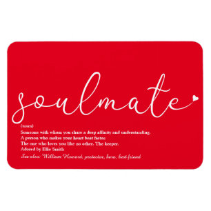 Magnet Flexible Script Amour Coeur Âme Soeur Définition Rouge
