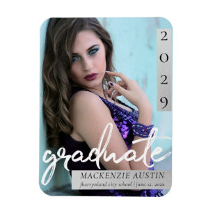 Magnet Flexible Script Blush Graduate   Faire-part photo rose