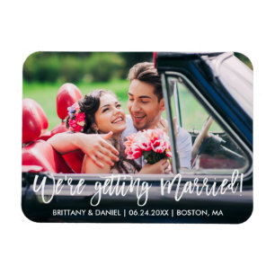 Magnet Flexible Script de brosse Nous nous marions Enregistrer la