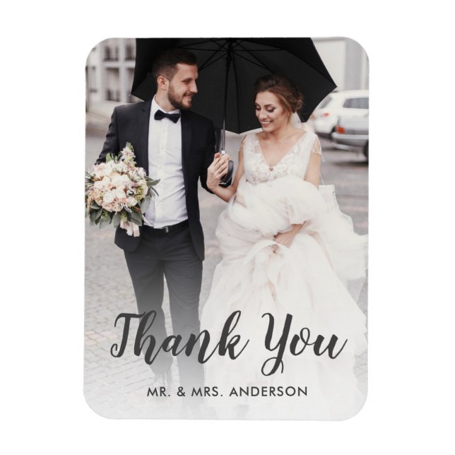 Magnet Flexible Script de remerciement personnalisé pour mariage (Vertical)