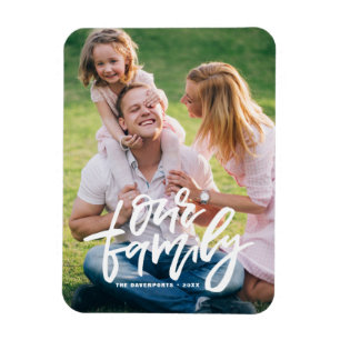 Magnet Flexible Script Lettré à la main de notre famille personnal