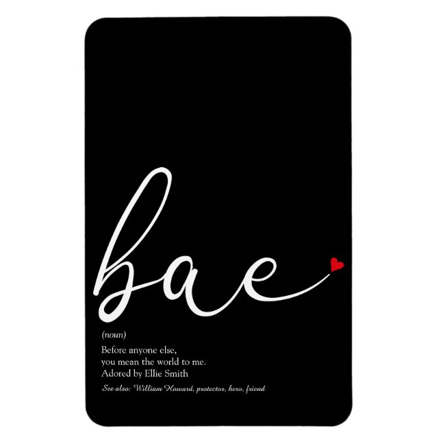 Magnet Flexible Script Love Coeur Bae Définition (Vertical)