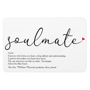 Magnet Flexible Script Love Coeur Soulmate Définition