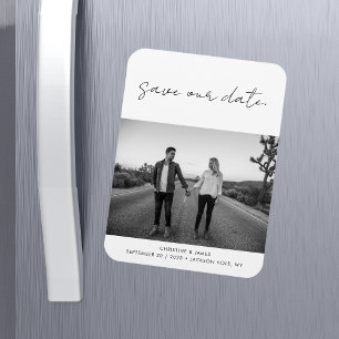 Magnet Flexible Script manuscrit moderne Mariage photo Date de sau