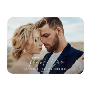Magnet Flexible Script mariage photo merci teracotta moderne