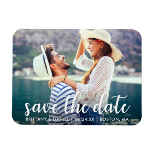 Magnet Flexible Script moderne   Enregistrer La Date Annonce Photo