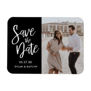 Magnet Flexible Script moderne noir Enregistrer la photo de la dat