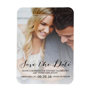 Magnet Flexible Script moderne   Photo Personnalisée Enregistrer L