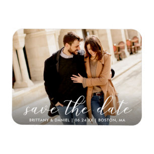 Magnet Flexible Script tendance moderne Enregistrer la date   Phot