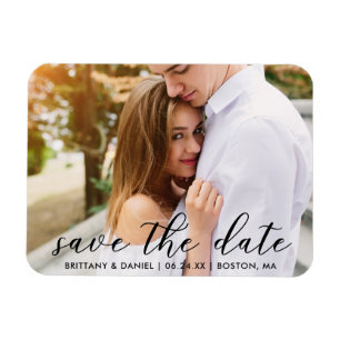 Magnet Flexible Script tendance moderne Enregistrer la date   Phot