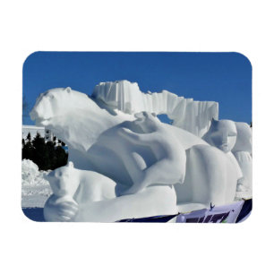 Magnet Flexible Sculpture de neige à l'ours polaire, Québec, Canad