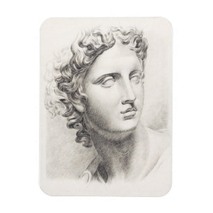 Magnet Flexible Sculpture grecque ancienne Portrait noir et blanc
