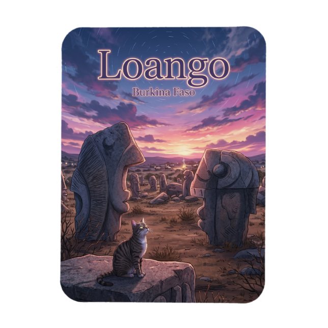 Magnet Flexible Sculpture sur granit, Loango Burkina Faso (Vertical)