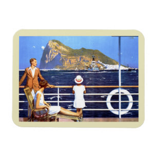 Magnet Flexible Sea Ocean Cruise Voyage à Gibraltar Vintage Postc