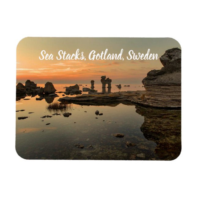 Magnet Flexible Sea Stacks Gotland Suède stylisé (Horizontal)
