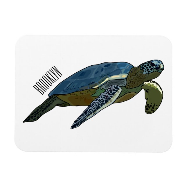 Magnet Flexible Sea turtle cartoon (Horizontal)