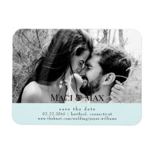 Magnet Flexible Seafoam B/W Couple Photo II Mariage Enregistrer la