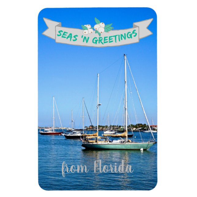 Magnet Flexible Seas n Salutations de Floride Bateaux à voile sur  (Vertical)