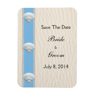 Magnet Flexible Seashell Beach Wedding Enregistrer La Date