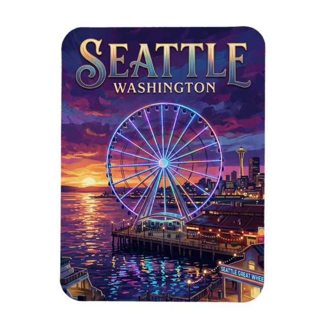 Magnet Flexible Seattle Great Wheel USA (Vertical)