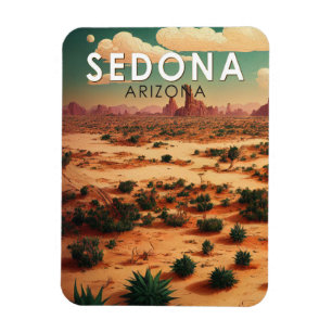 Magnet Flexible Sedona Arizona Retro Travel Art Vintage