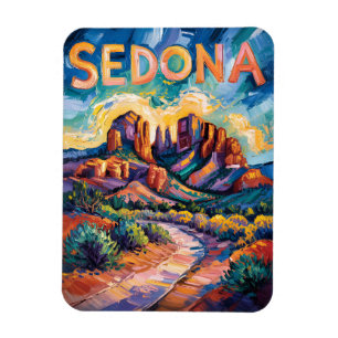 Magnet Flexible Sedona Desert Red Rock Voyage coloré Van Gogh