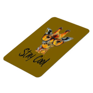 Magnet Flexible Séjour Cool - Giraffe avec lunettes de soleil Illu