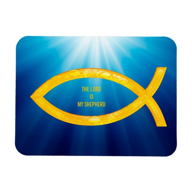 Magnet Flexible Sentence LE SEIGNEUR EST MON HÉPHÈRE | Poisson chr (Horizontal)