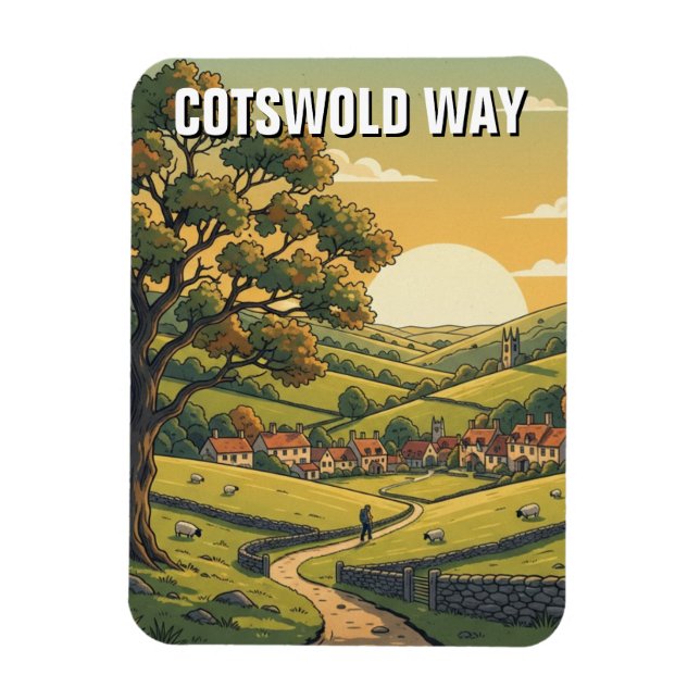 Magnet Flexible Sentier des Cotswold Angleterre Voyage (Vertical)