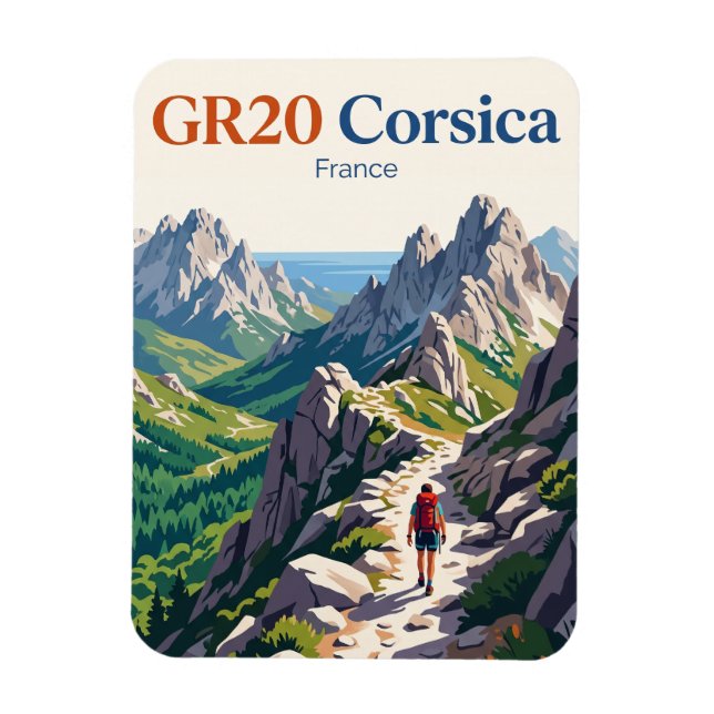Magnet Flexible Sentier GR20, Corse France (Vertical)