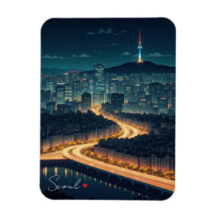 Magnet Flexible Séoul Corée du Sud Vue nocturne