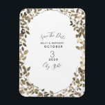 Magnet Flexible Sepia Mariage Botanique Enregistrer La Date<br><div class="desc">Un mariage élégant sauvez l'invitation de la date avec l'illustration de la frontière feuille sépia brun sur un arrière - plan blanc. Recherchez des invitations de mariage et d'autres objets de coordination chez Jill's Paperie.</div>