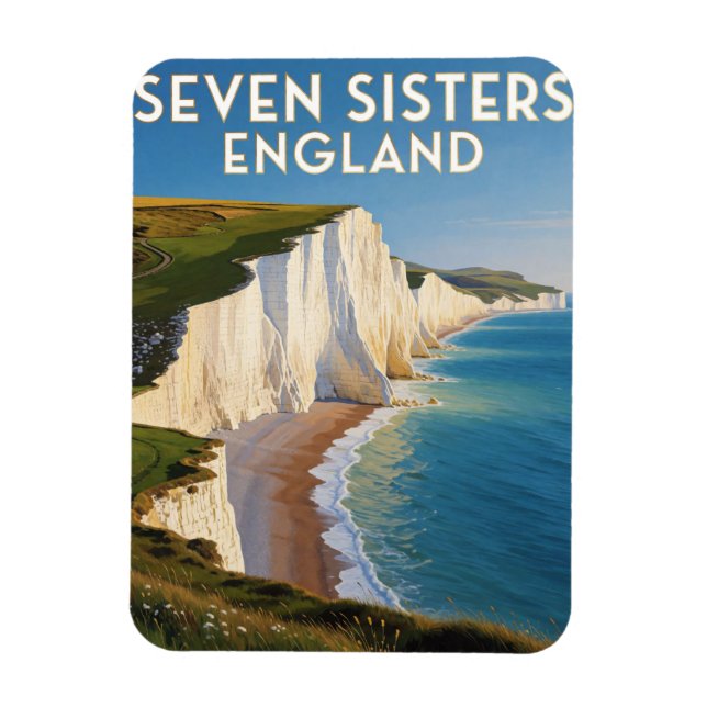 Magnet Flexible Sept Sœurs falaises de craie d'Angleterre   (Vertical)
