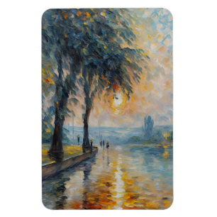 Magnet Flexible Serene Sunset by Water Impressionist Paysage Art