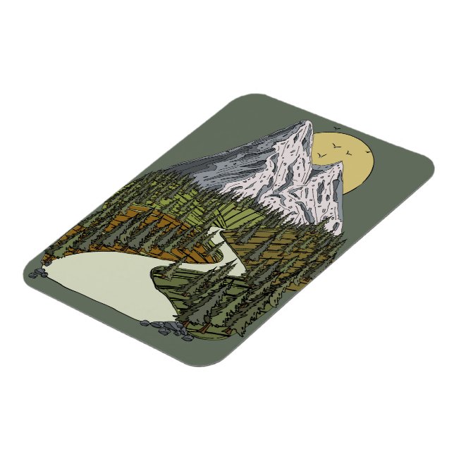 Magnet Flexible Serenité du lac de montagne : l'aventure du couche (Côté Gauche)